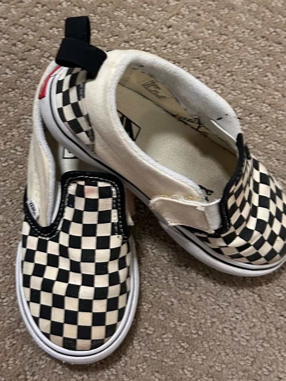 Vans Kids Checkerboard Slip-On Sneakers - Black and White